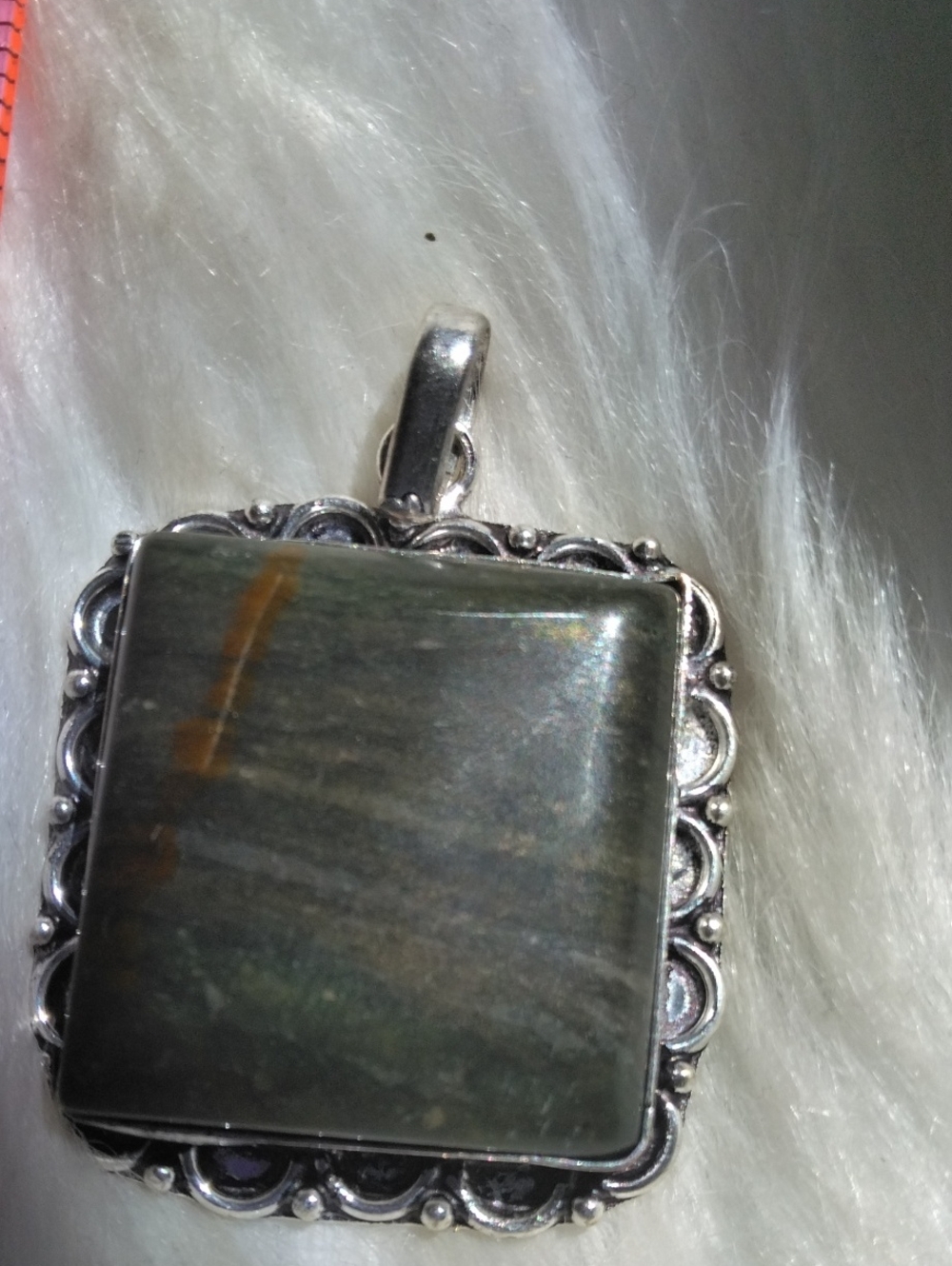 Swiss Green Opal Silver Plated Gemstone Necklace Pendant